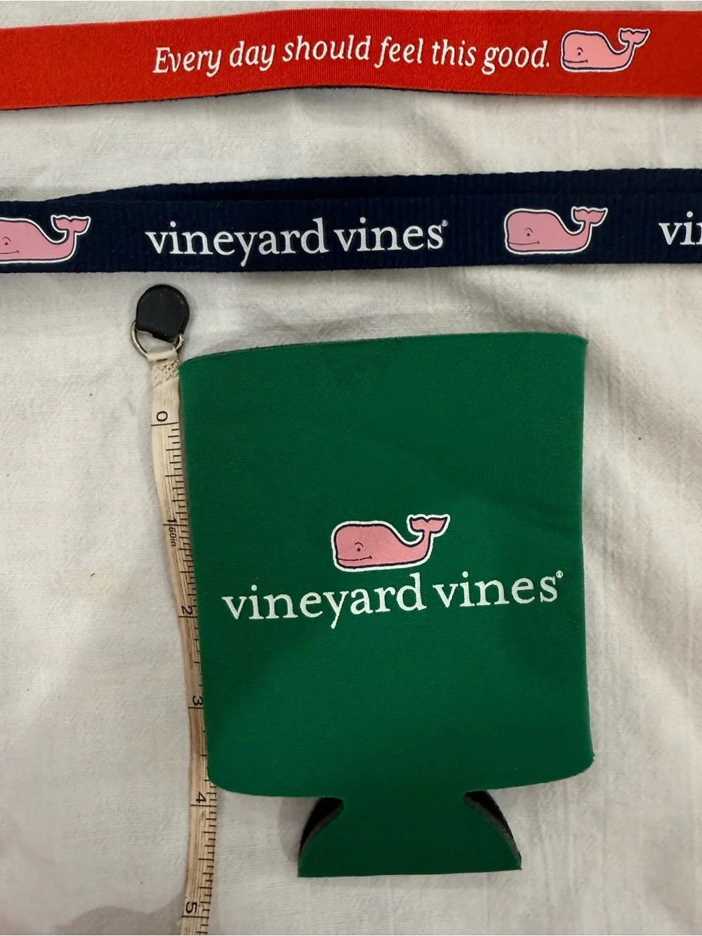 Trio Vineyard Vines Green Can Koozie Pink Whale Logo, sunglass strap 🕶️lanyard